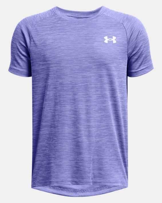 Boys' UA Tech™ Textured Short Sleeve in Purple image number 0